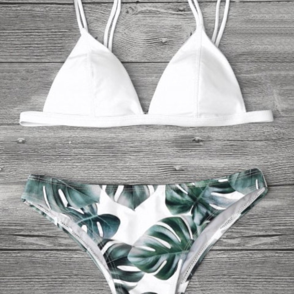 NWT!! Zaful Cami Palm Leaf Print Bikini